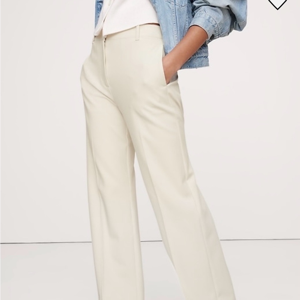 Women's High-Waist Wide Leg Pants - Cream